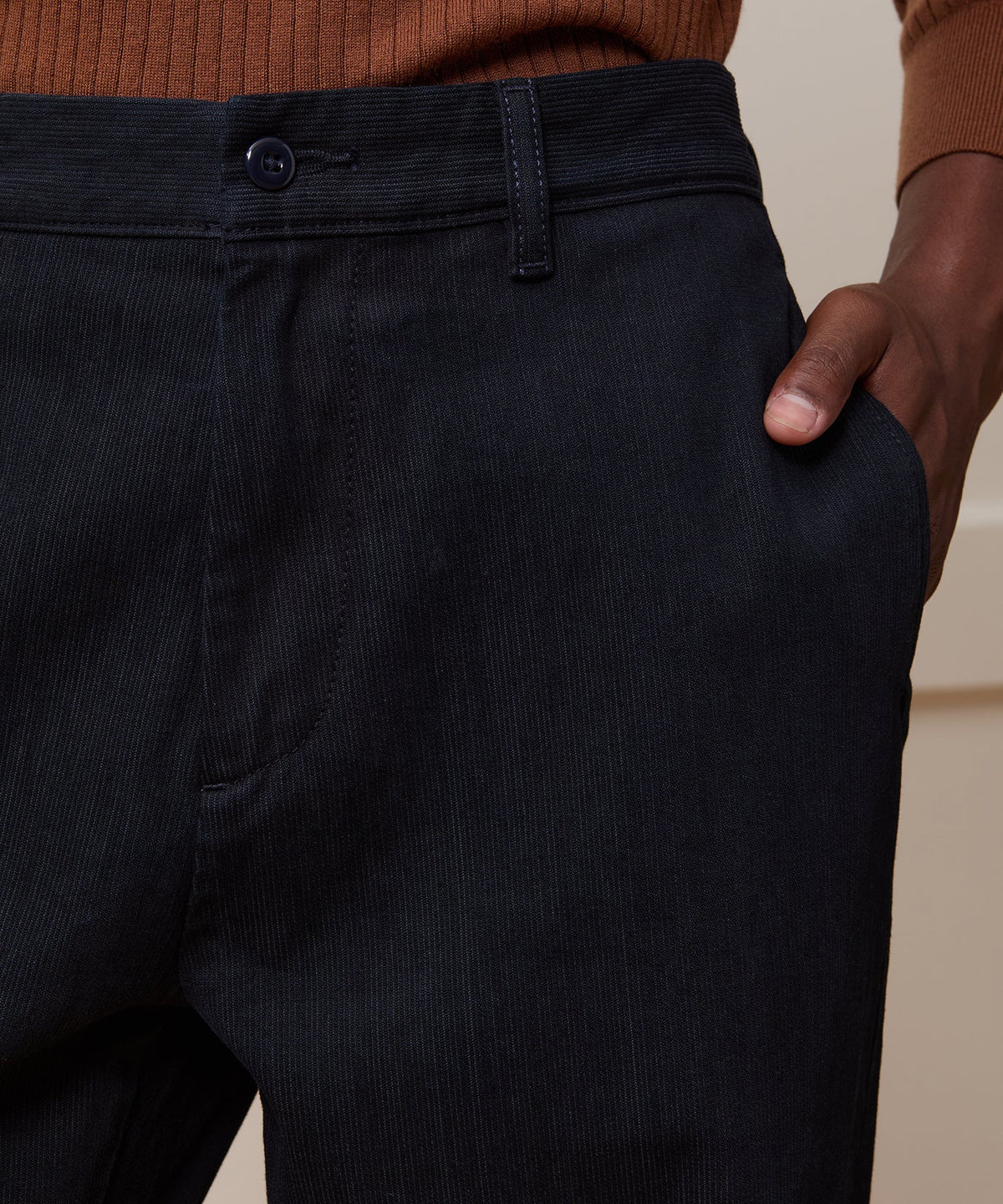 Relaxed Striped Denim Chino - Indigo