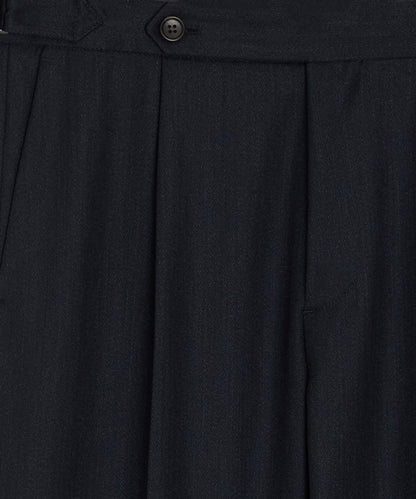 Italian Cavalry Twill Side Tab Trouser - Indigo
