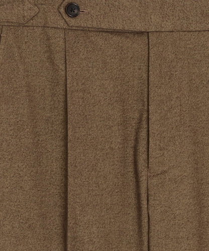 Italian Heathered Cotton Side Tab Trouser - Sand