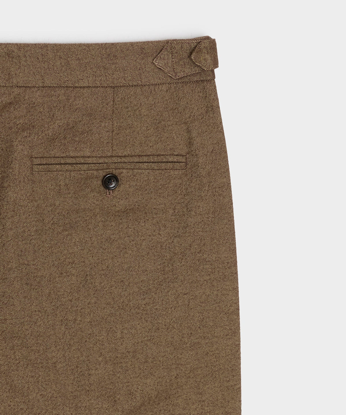 Italian Heathered Cotton Side Tab Trouser - Sand