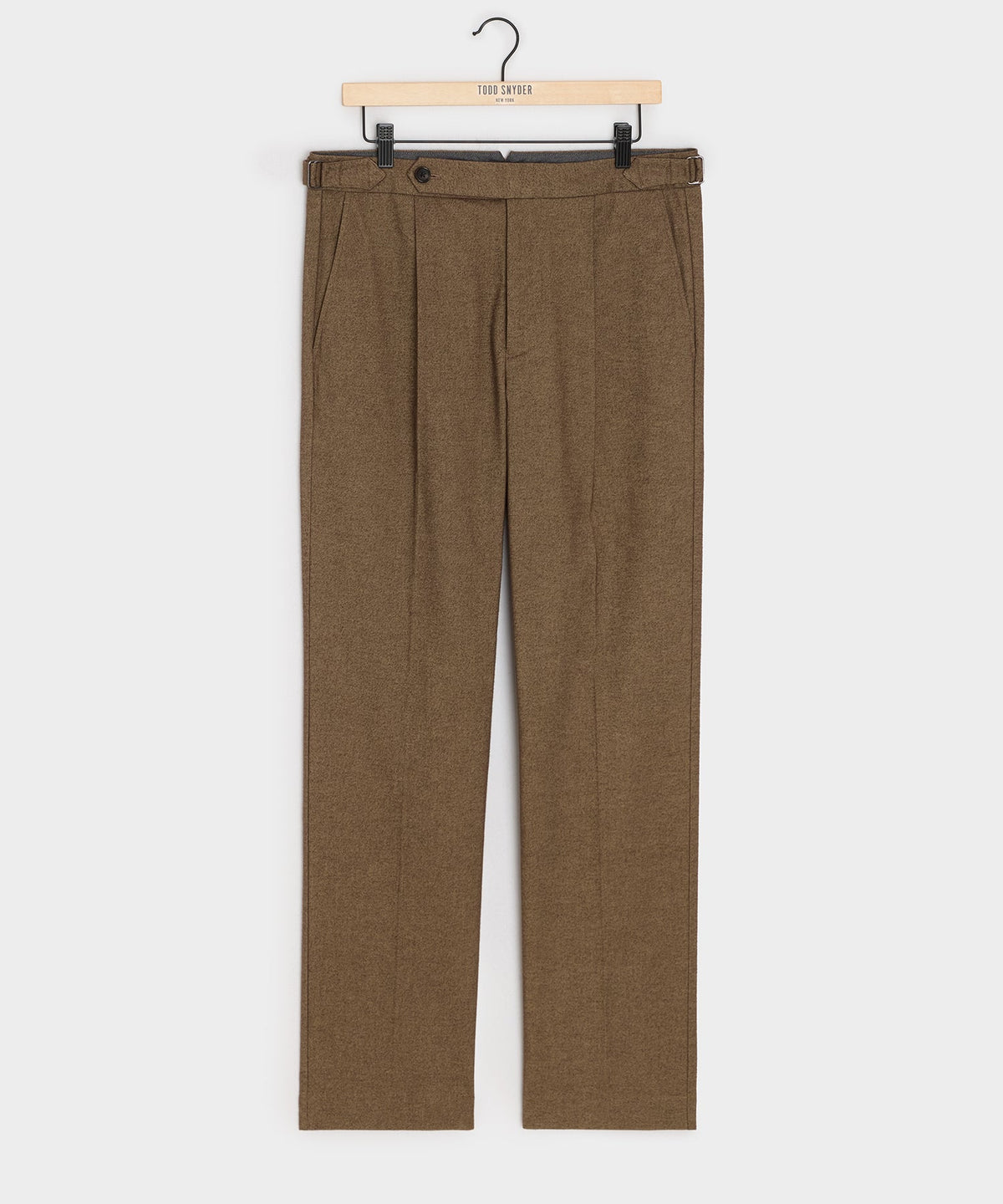 Italian Heathered Cotton Side Tab Trouser - Sand