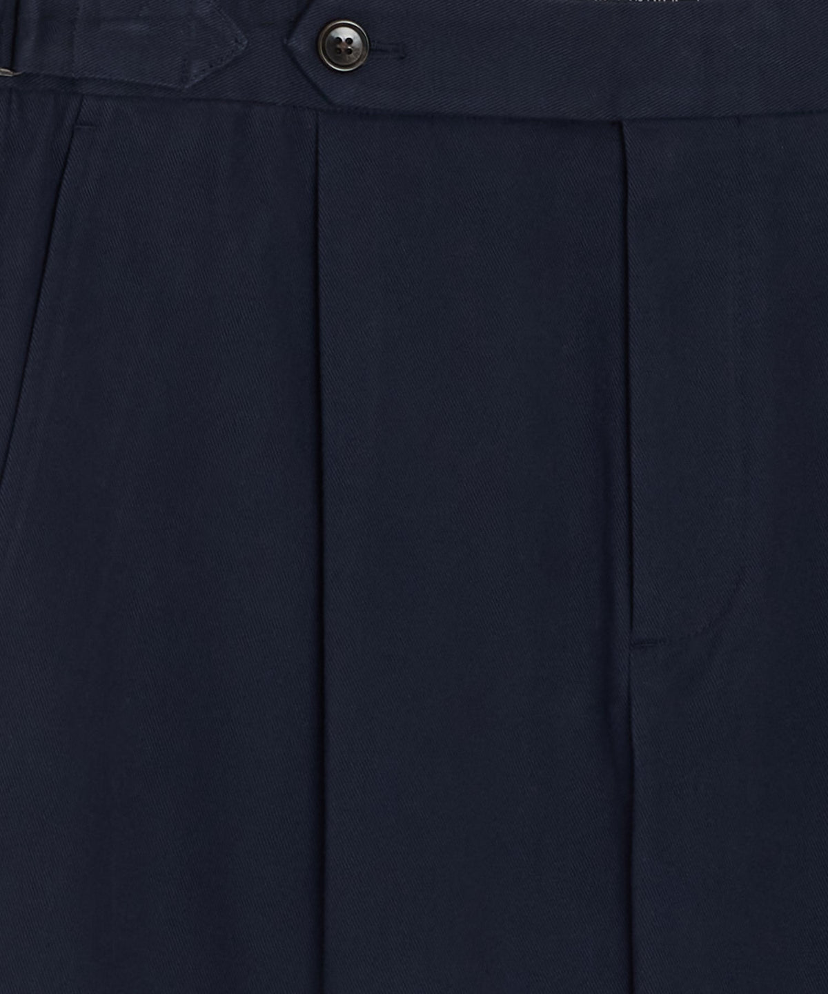Italian Brushed Cotton Side Tab Trouser - Navy