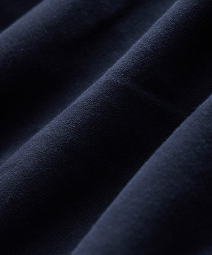 Italian Brushed Cotton Side Tab Trouser - Navy