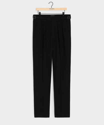 Italian Brushed Cotton Gurkha Trouser - Faded Black