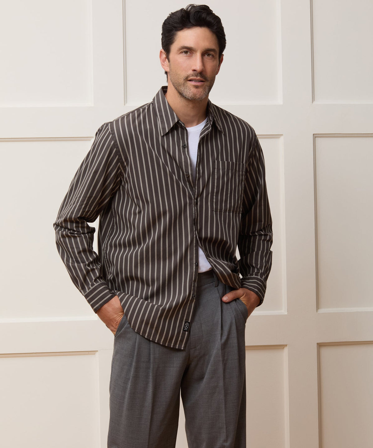 Poplin Big Shirt - Brown