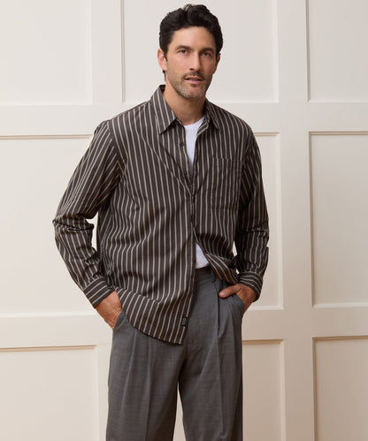 Poplin Big Shirt - Brown