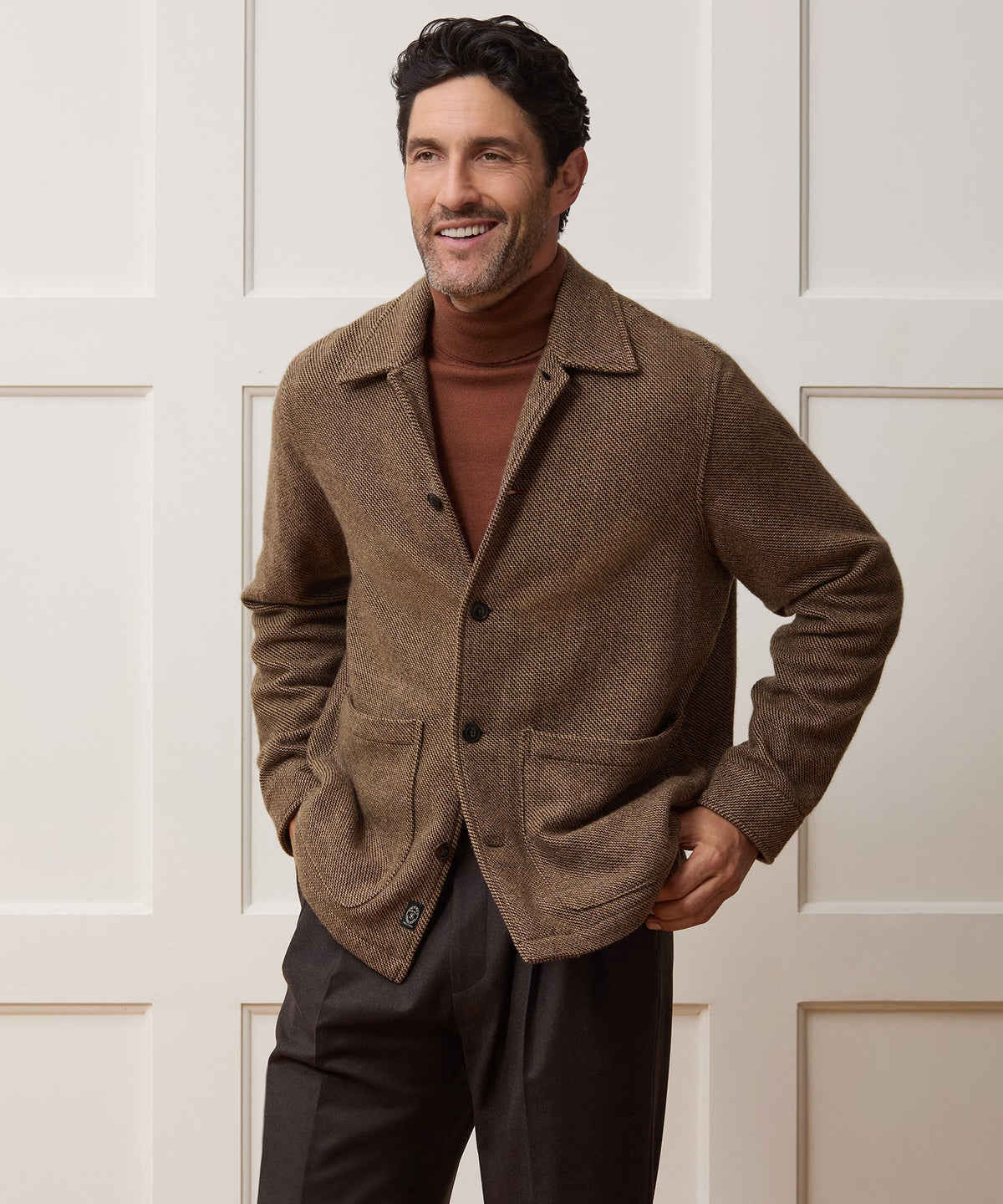 Italian Cashmere-Wool Chore Coat - Brown