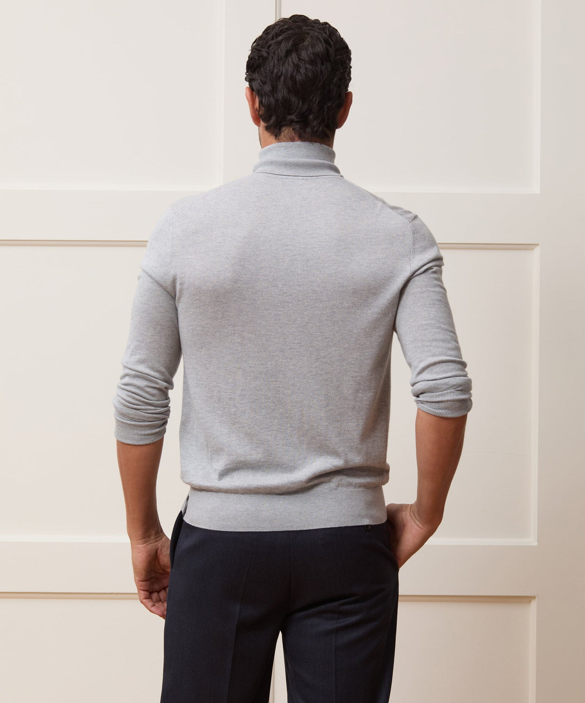 Silk-Cashmere Turtleneck Sweater - Light Grey Heather