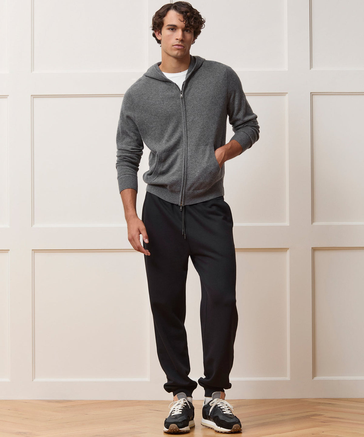 Cashmere Full-Zip Hoodie - Charcoal