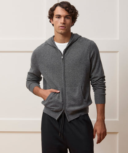 Cashmere Full-Zip Hoodie - Charcoal