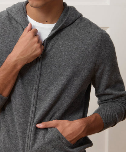 Cashmere Full-Zip Hoodie - Charcoal