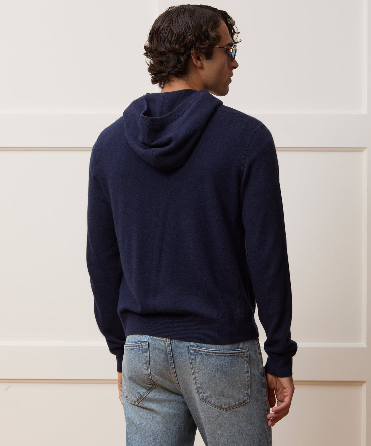 Cashmere Full-Zip Hoodie - Navy