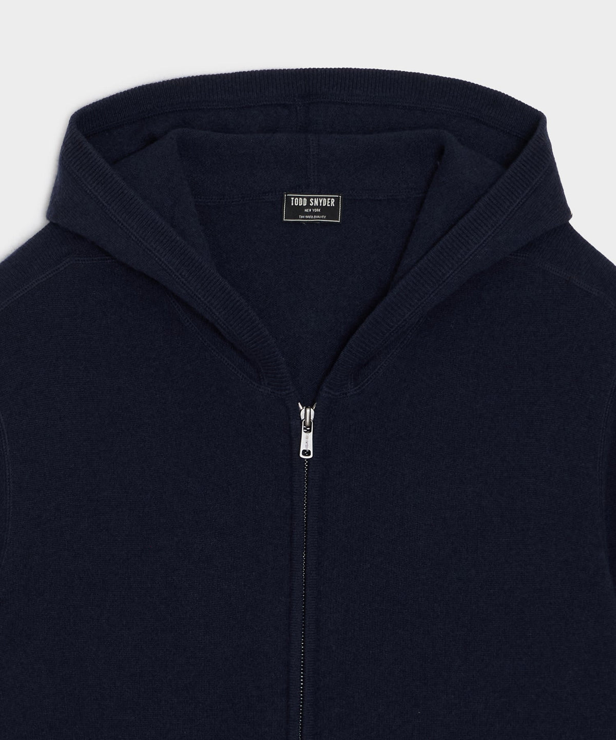 Cashmere Full-Zip Hoodie - Navy
