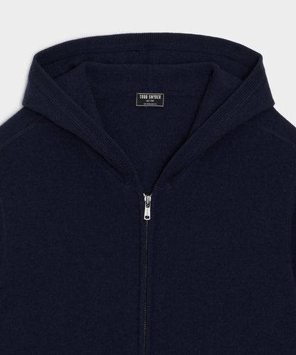 Cashmere Full-Zip Hoodie - Navy