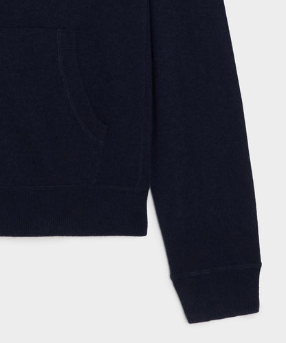 Cashmere Full-Zip Hoodie - Navy