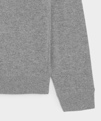 Cashmere Quarter-Zip Sweater Polo - Heather Grey