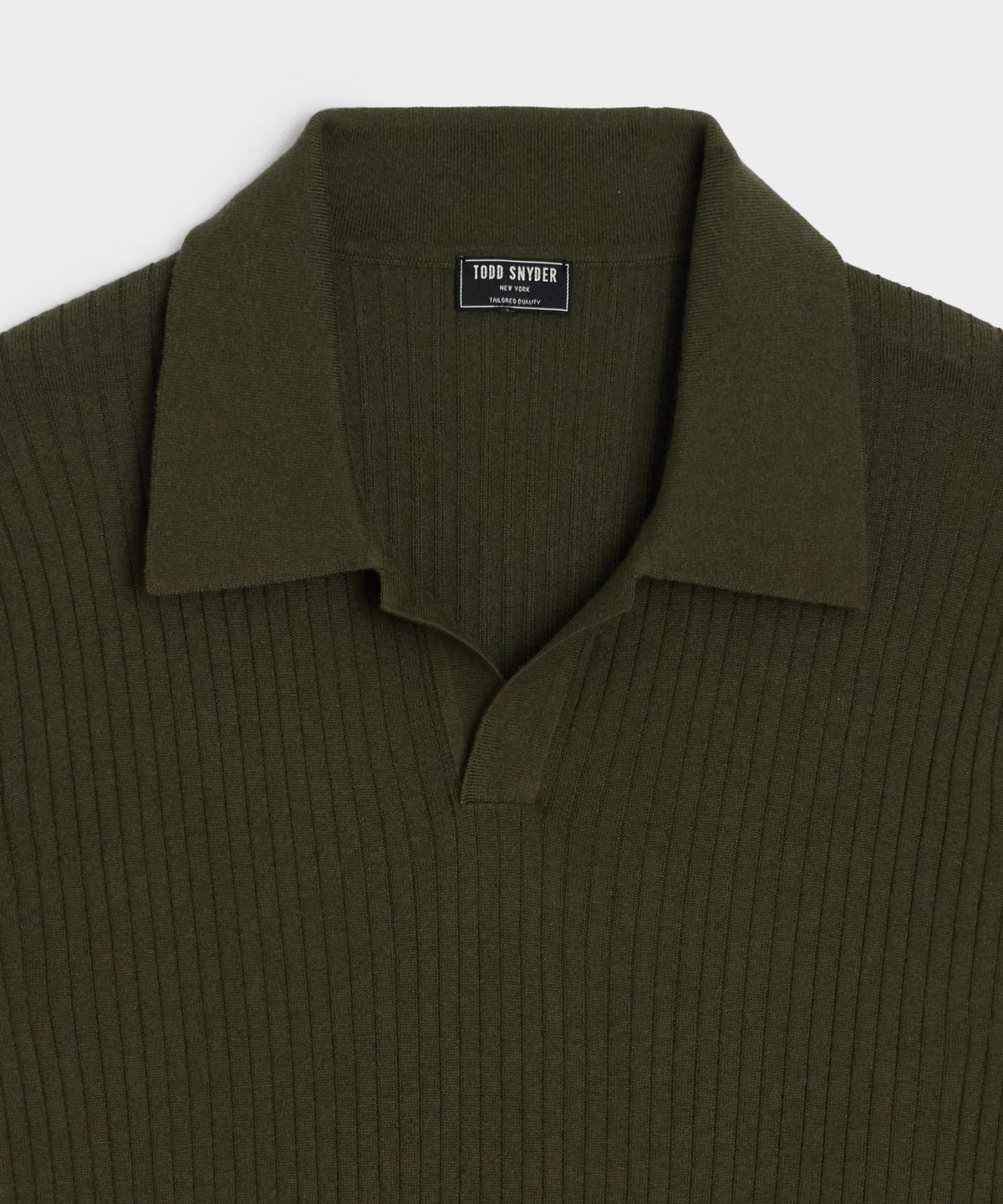 Silk-Cashmere Ribbed Montauk Sweater Polo - Evergreen