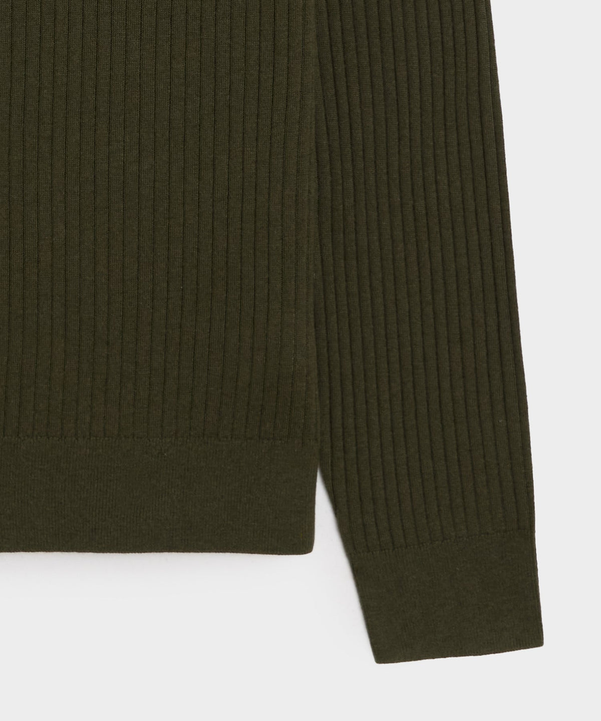Silk-Cashmere Ribbed Montauk Sweater Polo - Evergreen