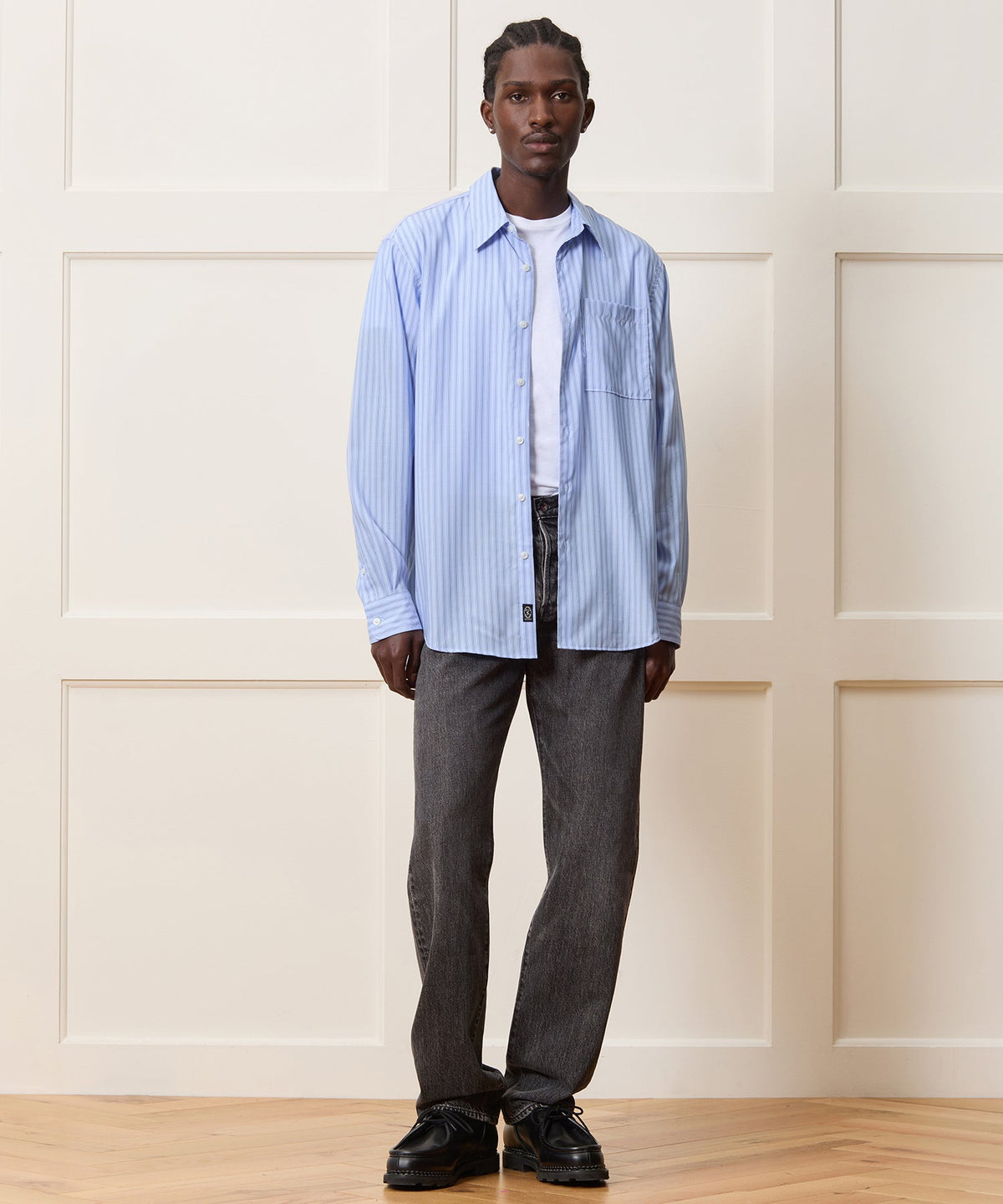 Rayon Big Shirt - Blue
