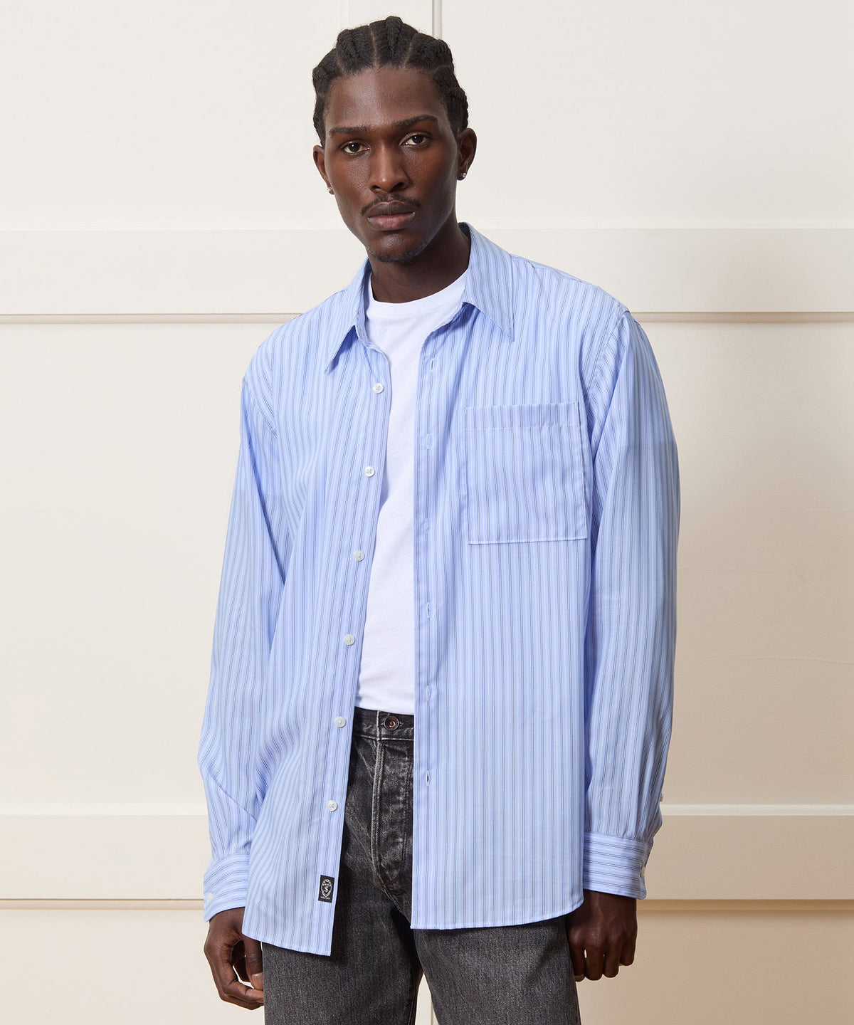 Rayon Big Shirt - Blue