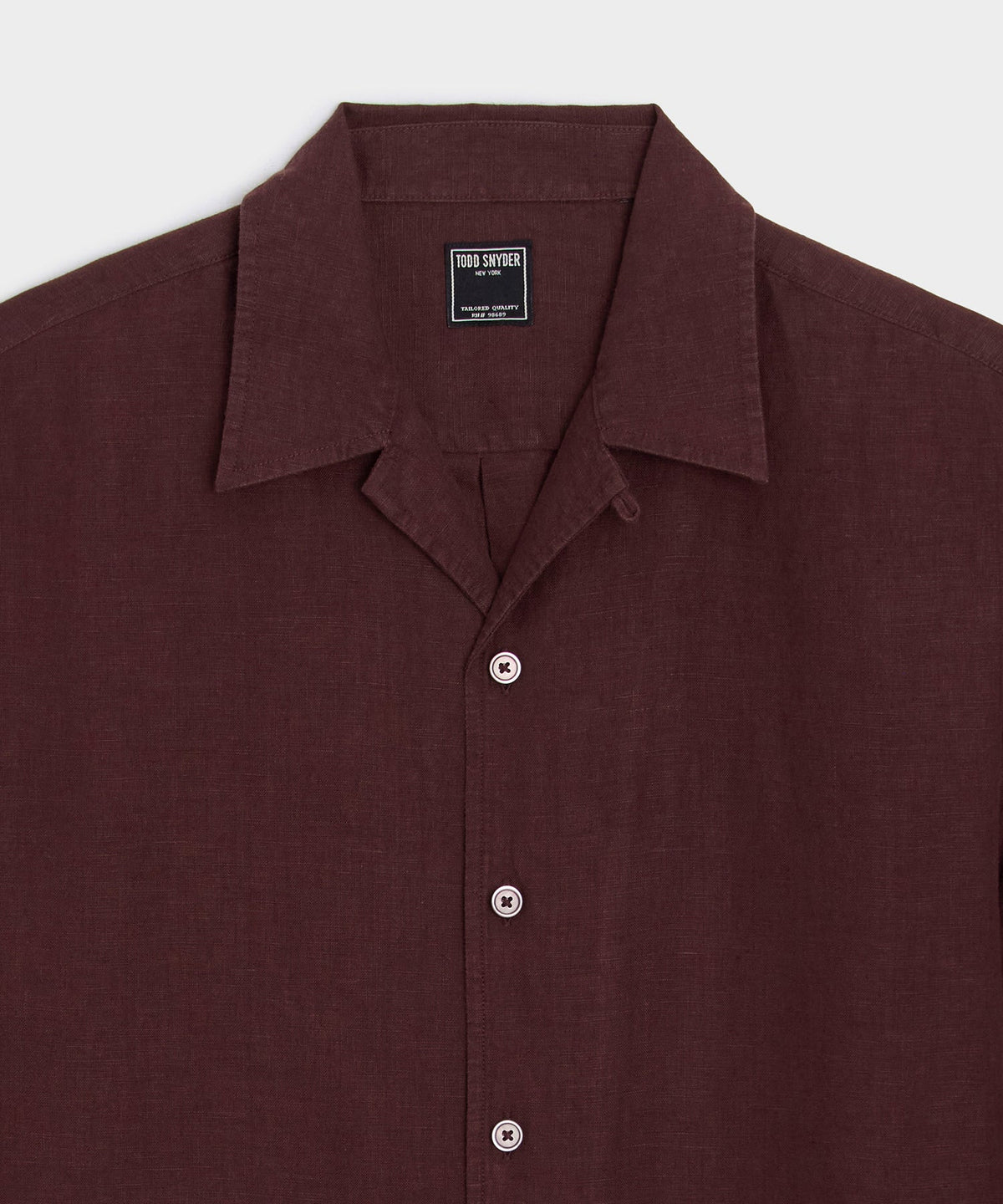 Cropped Sea Soft Irish Linen Camp Collar Shirt - Blackberry