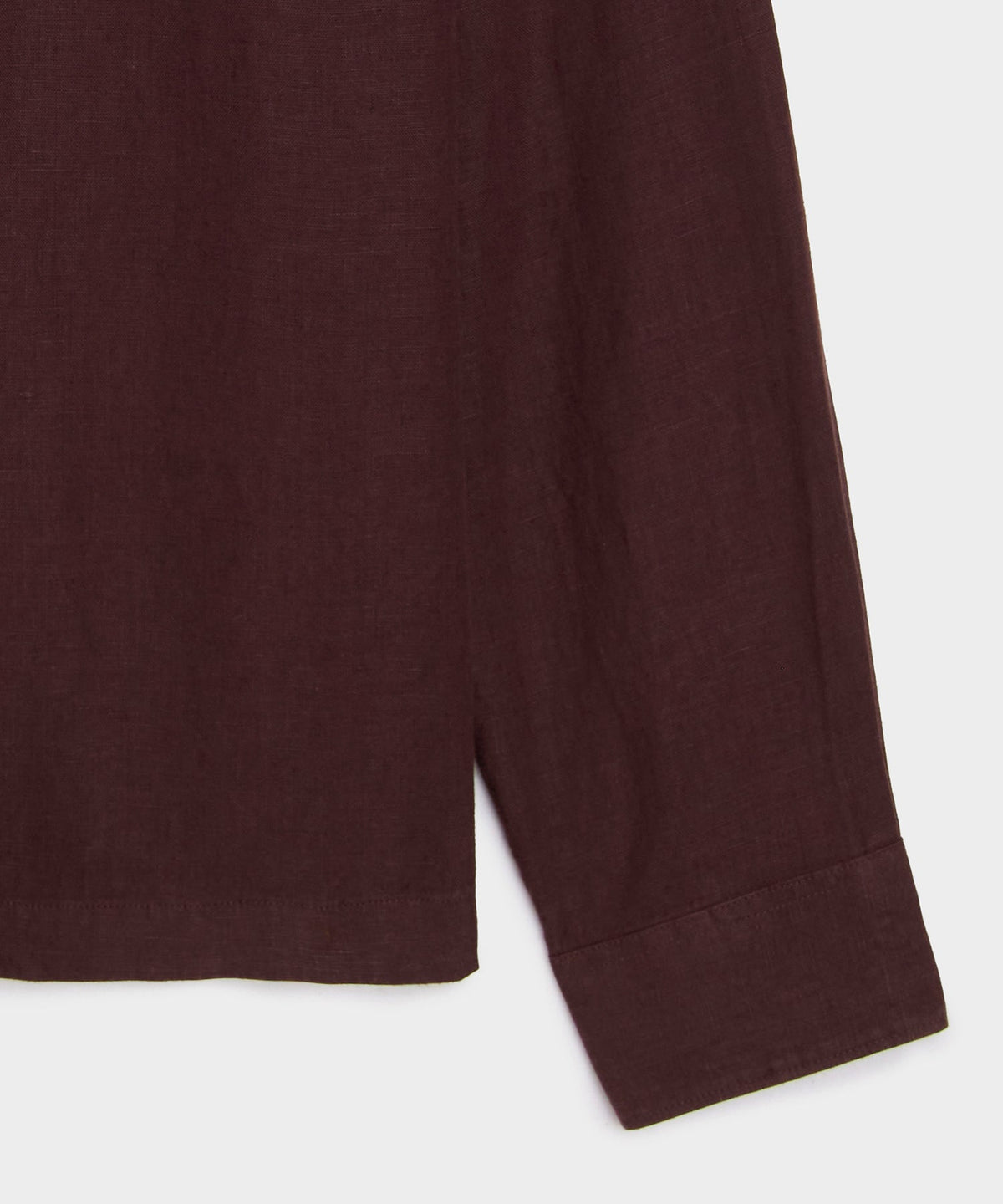 Cropped Sea Soft Irish Linen Camp Collar Shirt - Blackberry