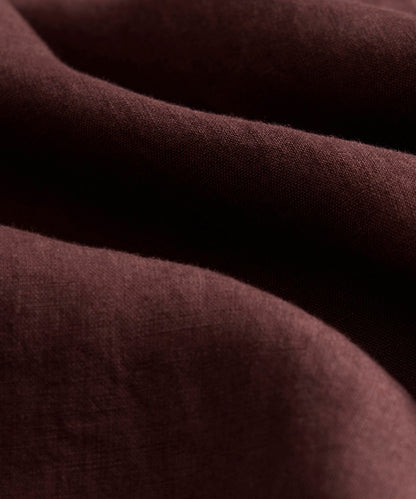 Cropped Sea Soft Irish Linen Camp Collar Shirt - Blackberry