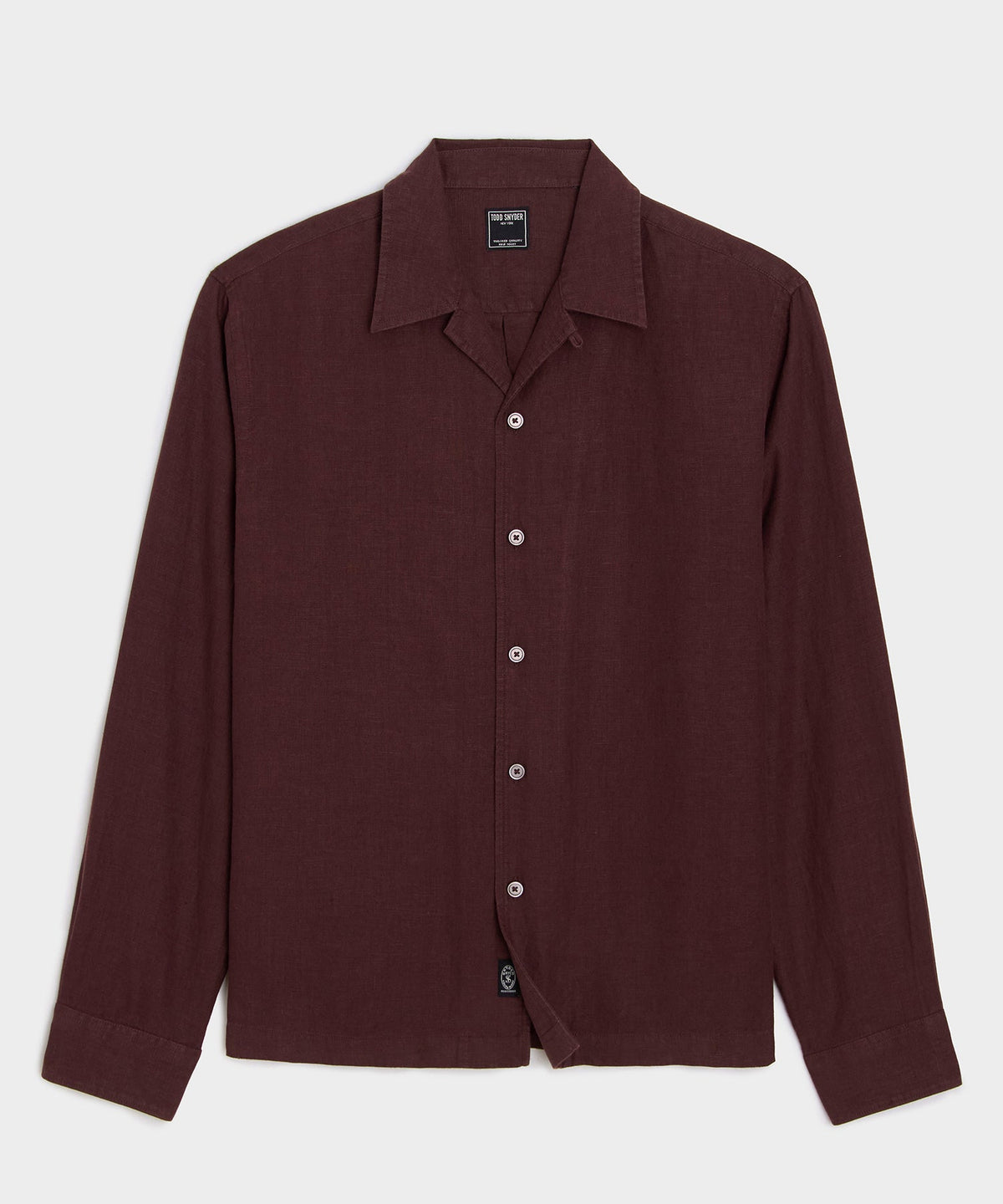 Cropped Sea Soft Irish Linen Camp Collar Shirt - Blackberry