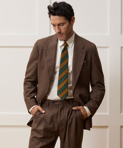 Italian Flannel Herringbone Wythe Jacket - Brown