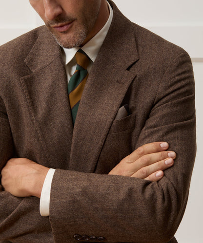 Italian Flannel Herringbone Wythe Jacket - Brown