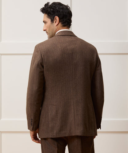 Italian Flannel Herringbone Wythe Jacket - Brown