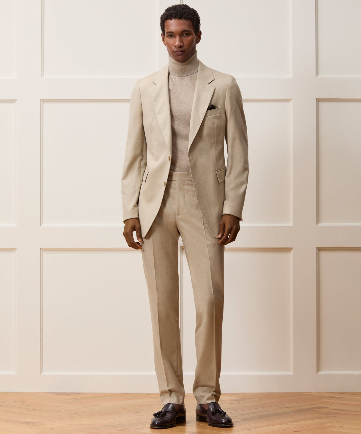Italian Flannel Sutton Trouser - Oatmeal