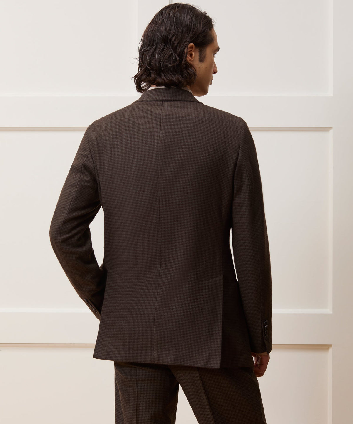 Italian Flannel Houndstooth Madison Jacket - Olive