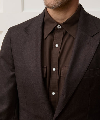 Italian Flannel Madison Jacket - Dark Brown