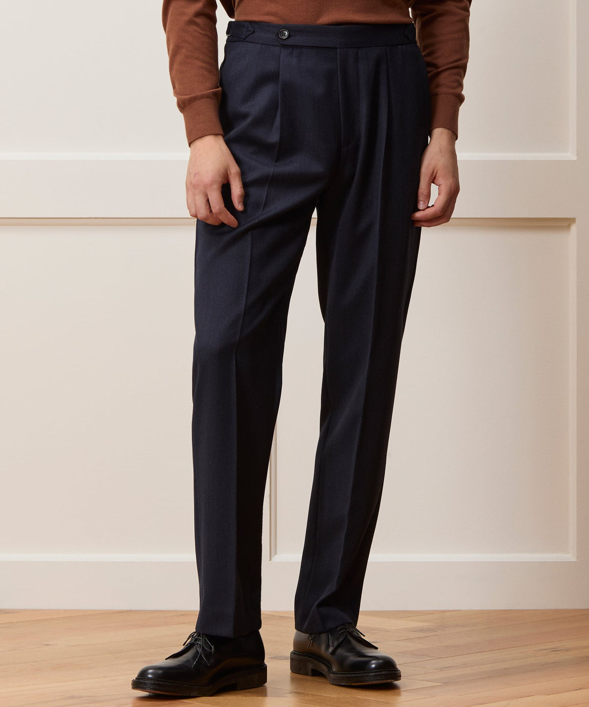Italian Cavalry Twill Side Tab Trouser - Indigo