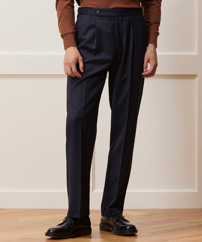 Italian Cavalry Twill Side Tab Trouser - Indigo