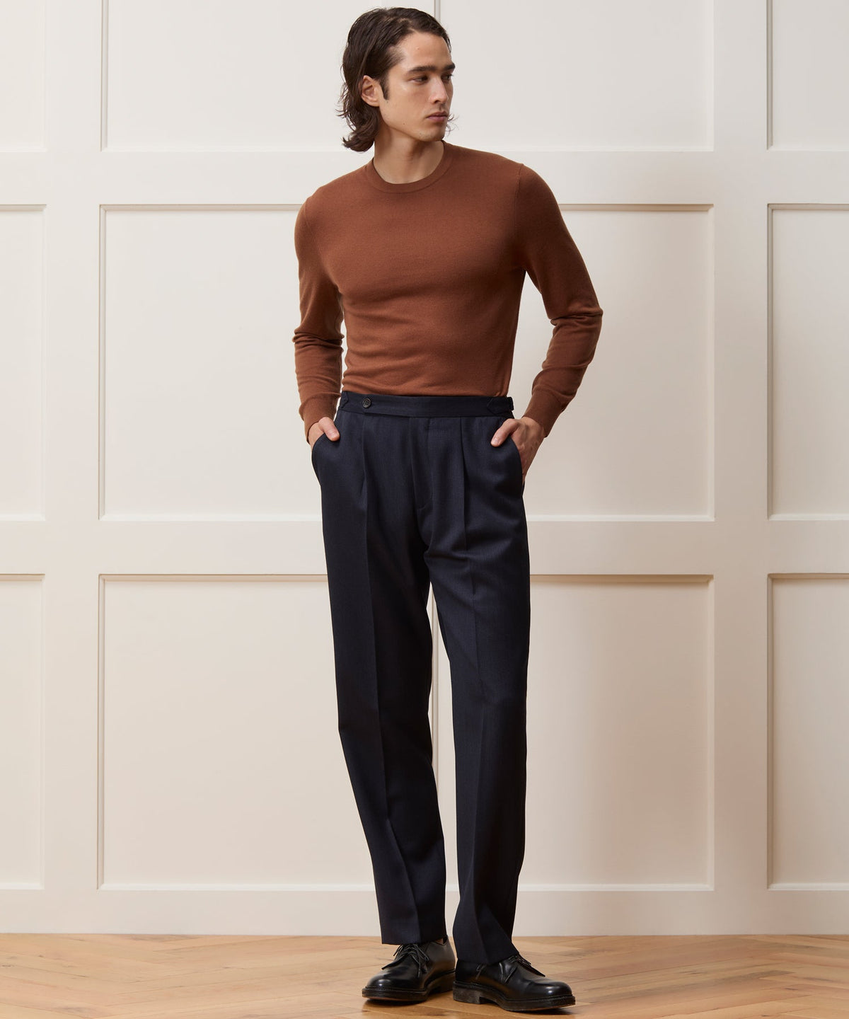 Italian Cavalry Twill Side Tab Trouser - Indigo