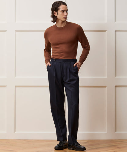 Italian Cavalry Twill Side Tab Trouser - Indigo