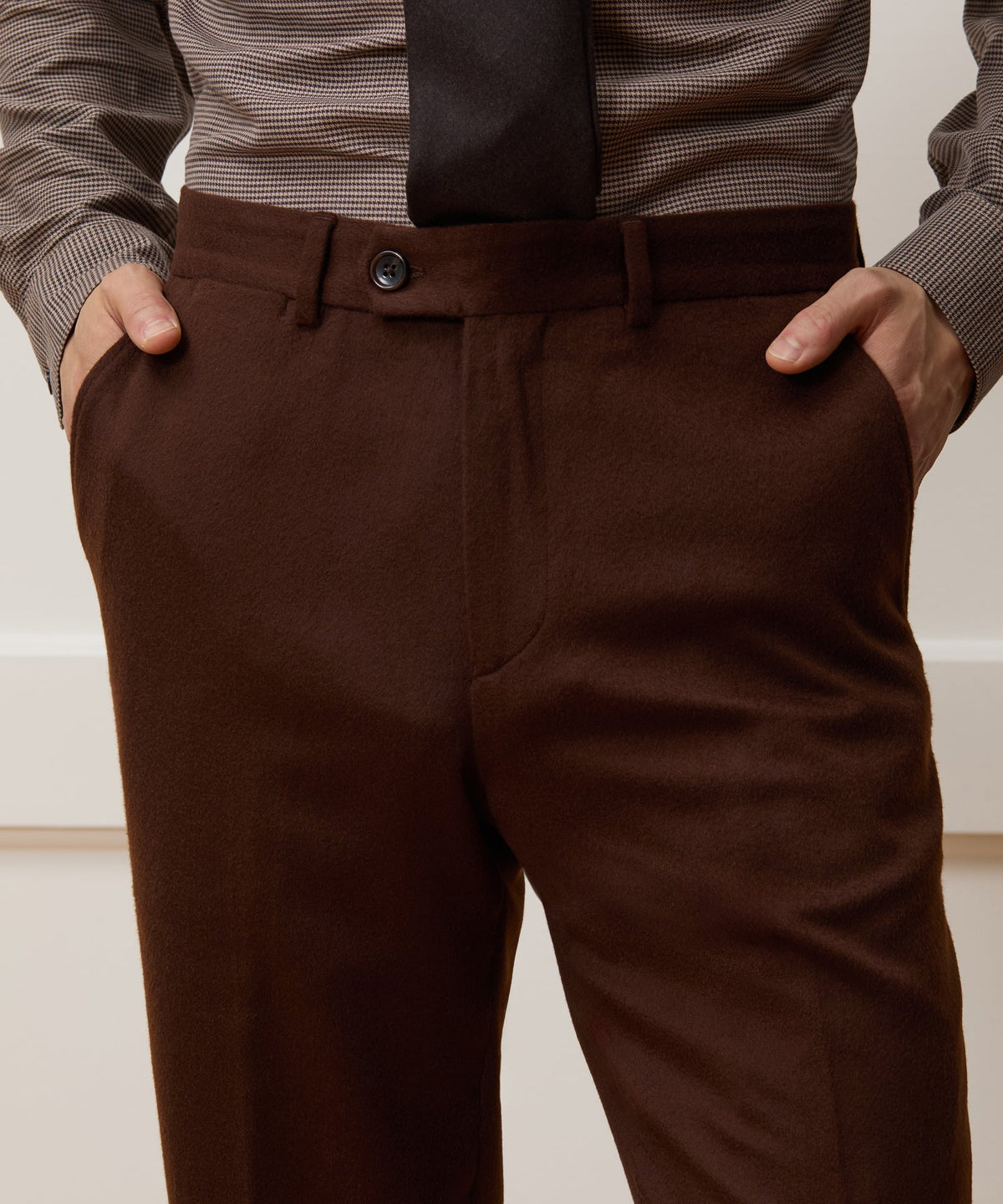 Italian Cashmere Sutton Trouser - Chocolate