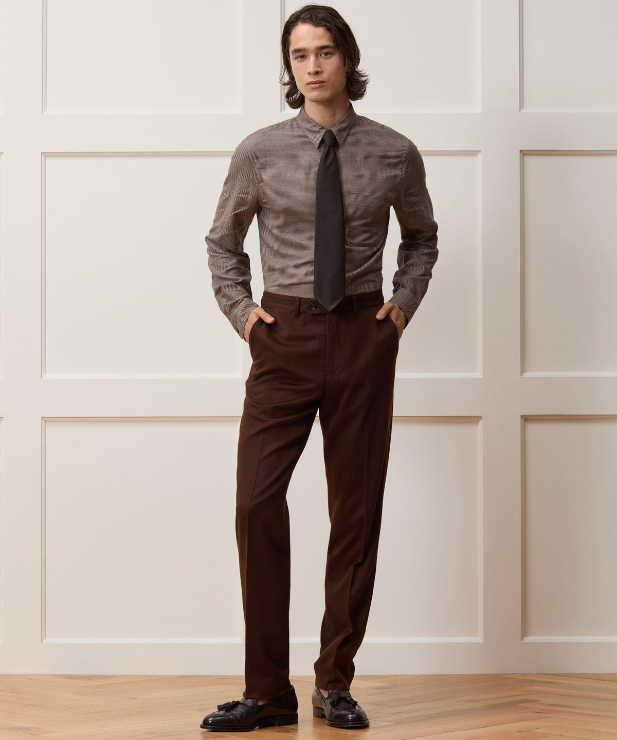 Italian Cashmere Sutton Trouser - Chocolate