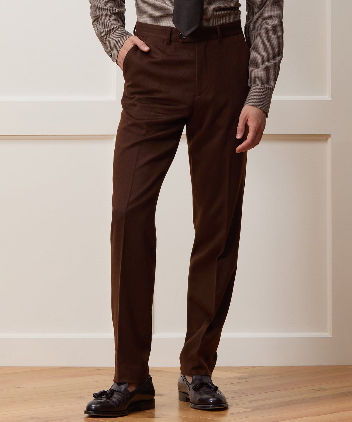 Italian Cashmere Sutton Trouser - Chocolate