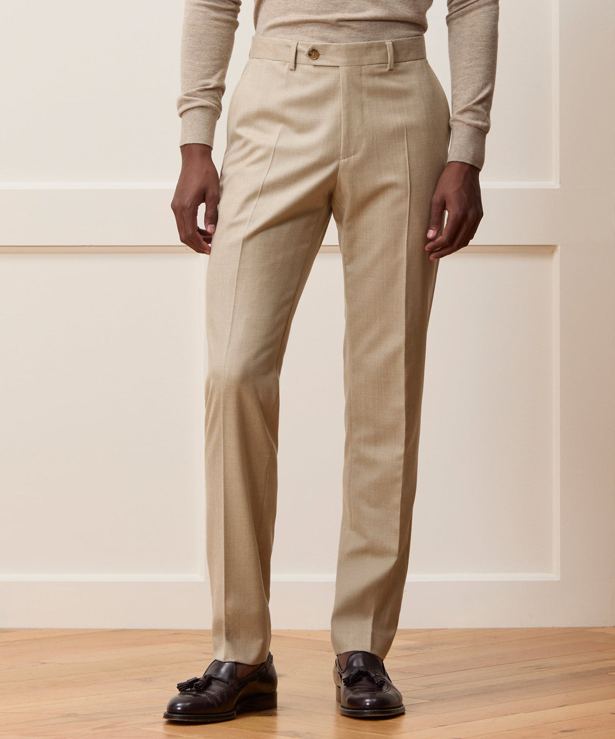 Italian Flannel Sutton Trouser - Oatmeal