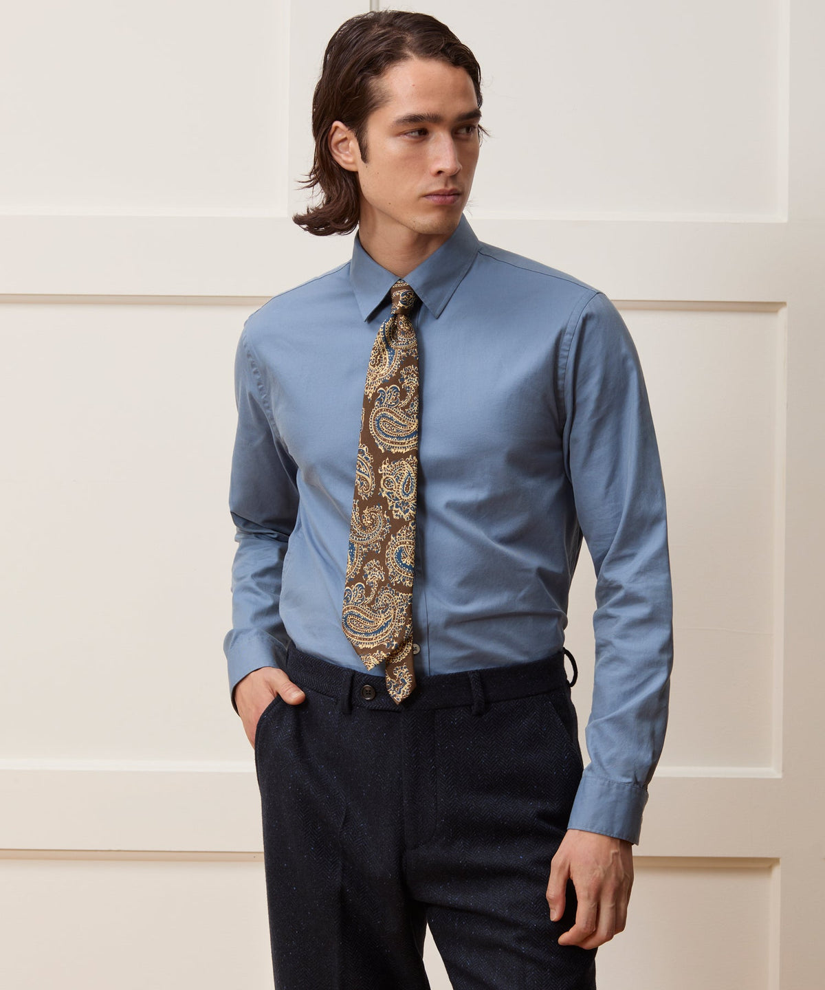 Italian Silk Paisley Tie - Brown
