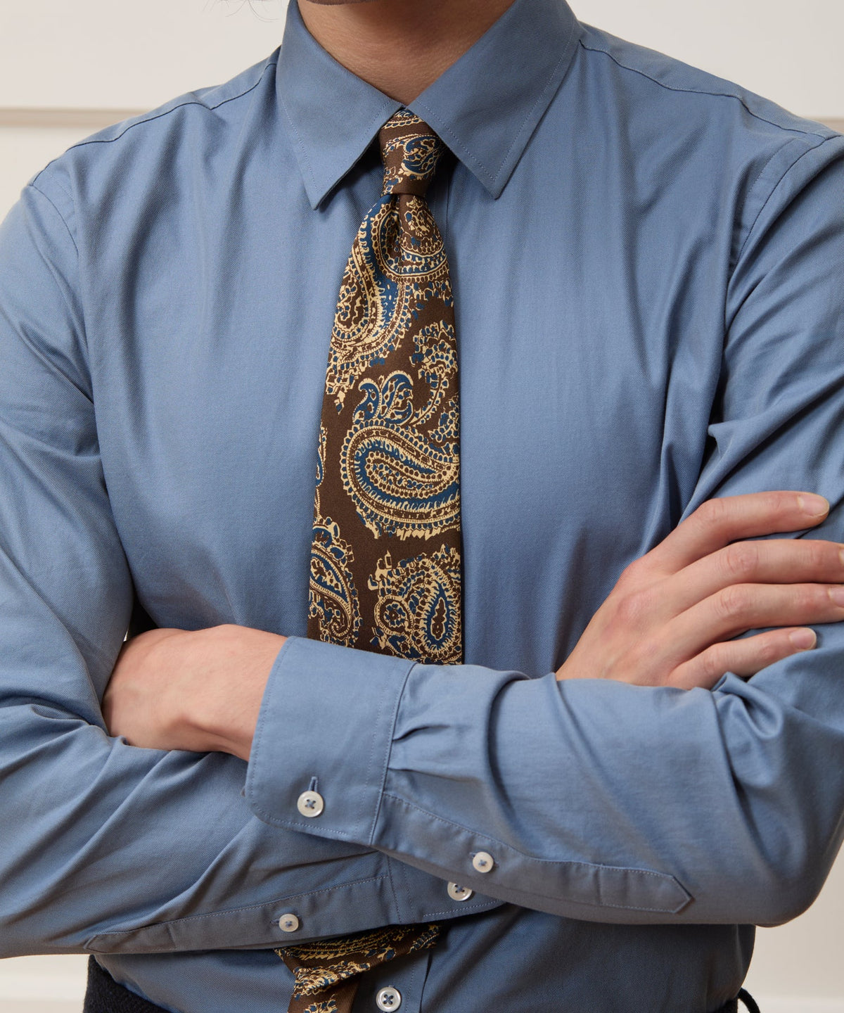 Italian Silk Paisley Tie - Brown