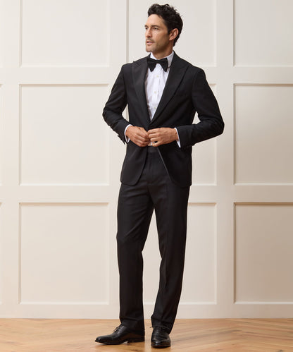 Italian Wool Peak Lapel Tuxedo Jacket - Black