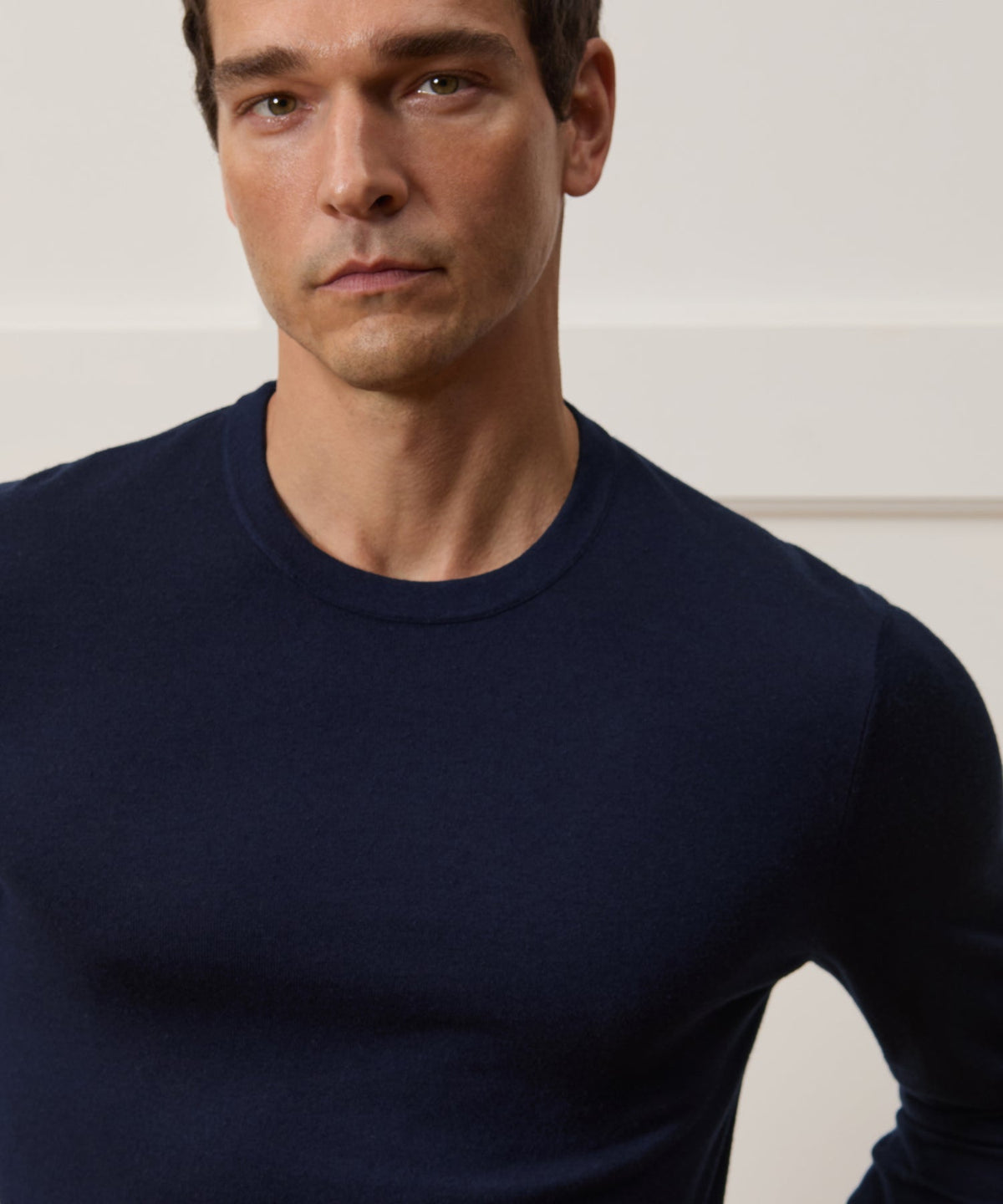 Silk-Cashmere Crewneck Sweater - Navy