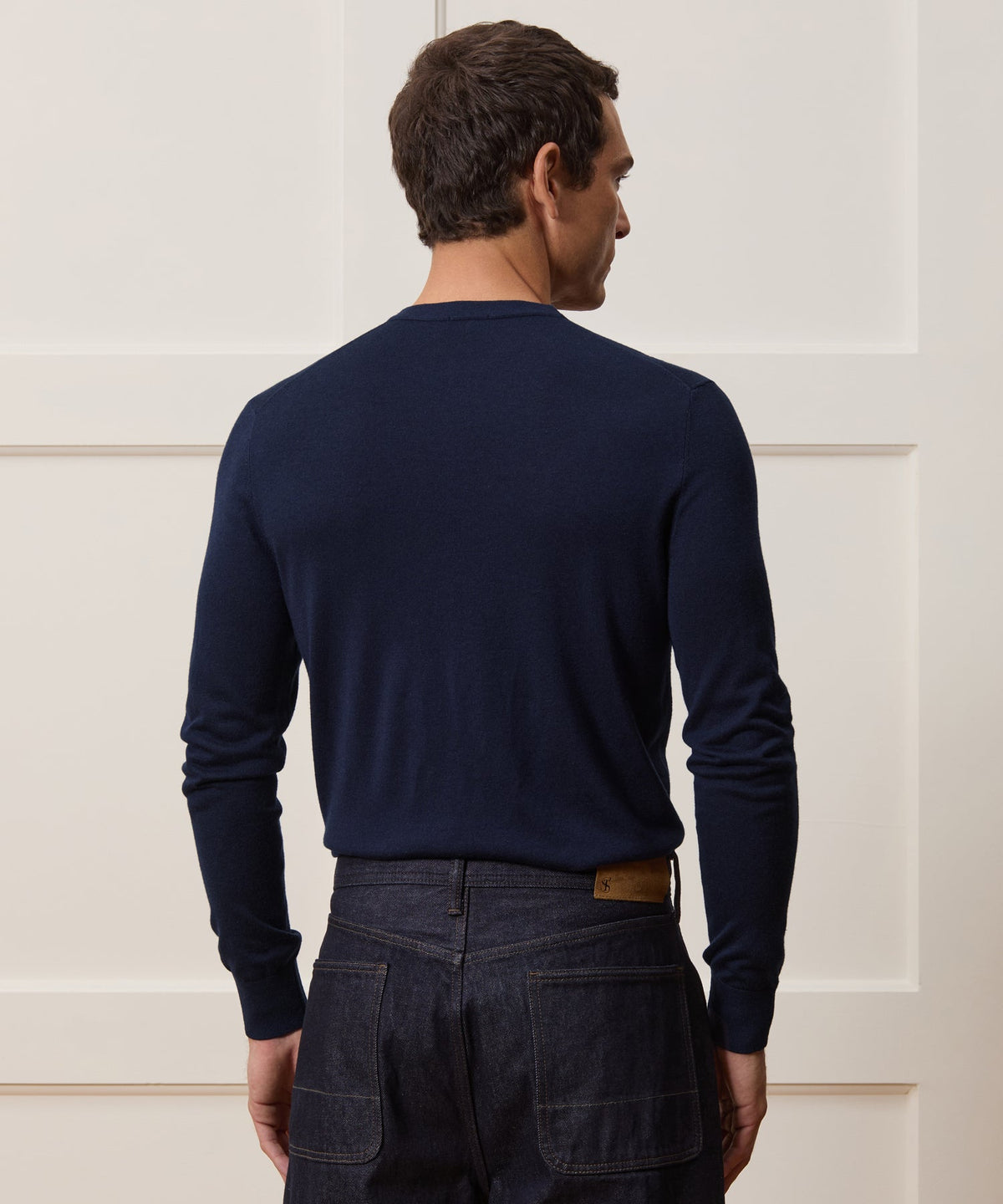 Silk-Cashmere Crewneck Sweater - Navy