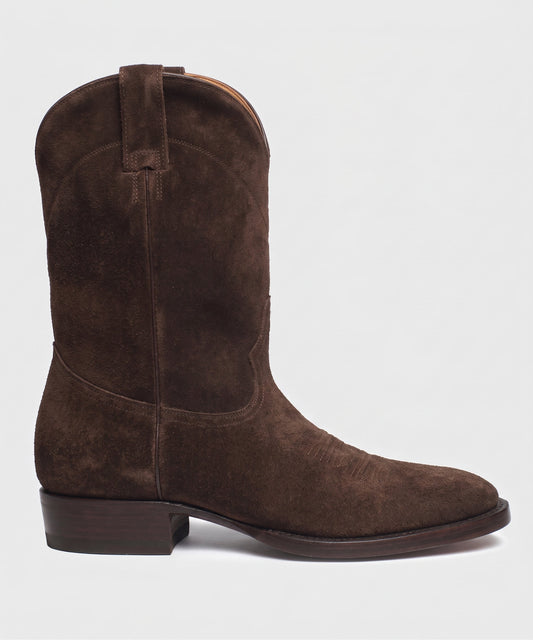 Yuketen Suede Ranchero Boots - Dark Brown