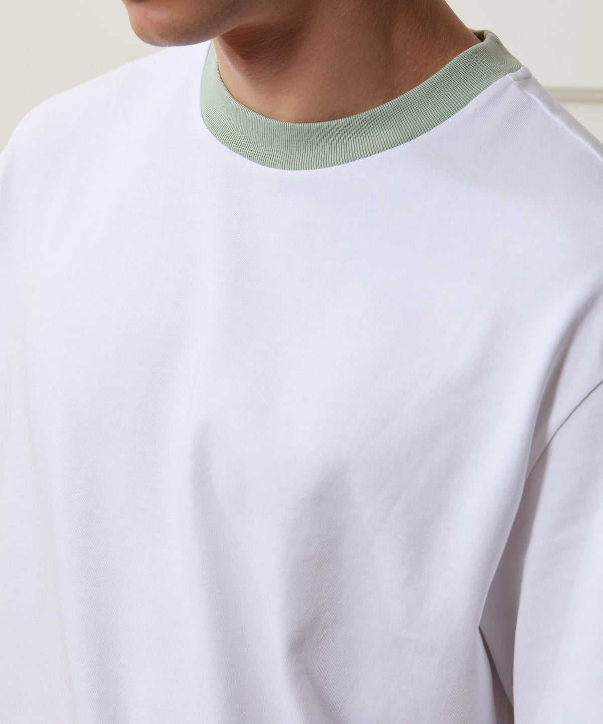 Boxy Jersey Ringer Tee - Simply White