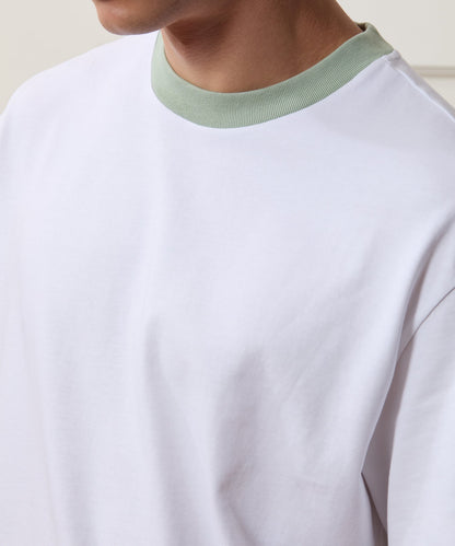 Boxy Jersey Ringer Tee - Simply White